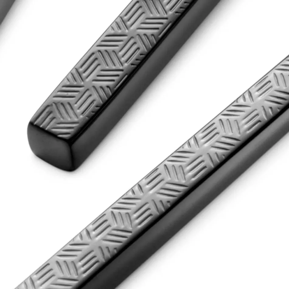 24 Polished Forged Steel Cutlery with Origami Made in Italy - Osaka Viadurini