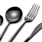 24 Cutlery in Polished Forged Steel of Different Finishes Made in Italy - Osaka Viadurini