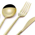 24 Cutlery in Polished Forged Steel of Different Finishes Made in Italy - Osaka Viadurini