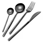 24 Cutlery in Polished Forged Steel of Different Finishes Made in Italy - Osaka Viadurini
