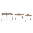3 Modern Coffee Tables with Homemotion Mango Wood Top - Kalidi Viadurini
