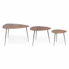 3 Modern Coffee Tables with Homemotion Mango Wood Top - Kalidi Viadurini