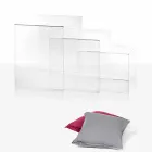 3 Amalia transparent, adaptable design tables, made in Italy Viadurini