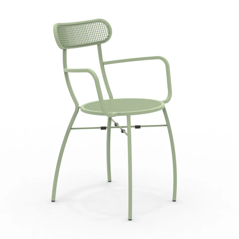 4 Metal Garden Armchairs of Different Colours Made in Italy - Hedge Viadurini