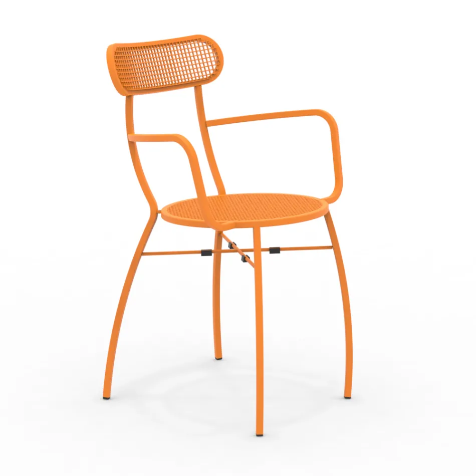 4 Metal Garden Armchairs of Different Colours Made in Italy - Hedge Viadurini