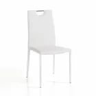 4 Chairs Completely Upholstered in White Synthetic Leather - Tulio Viadurini