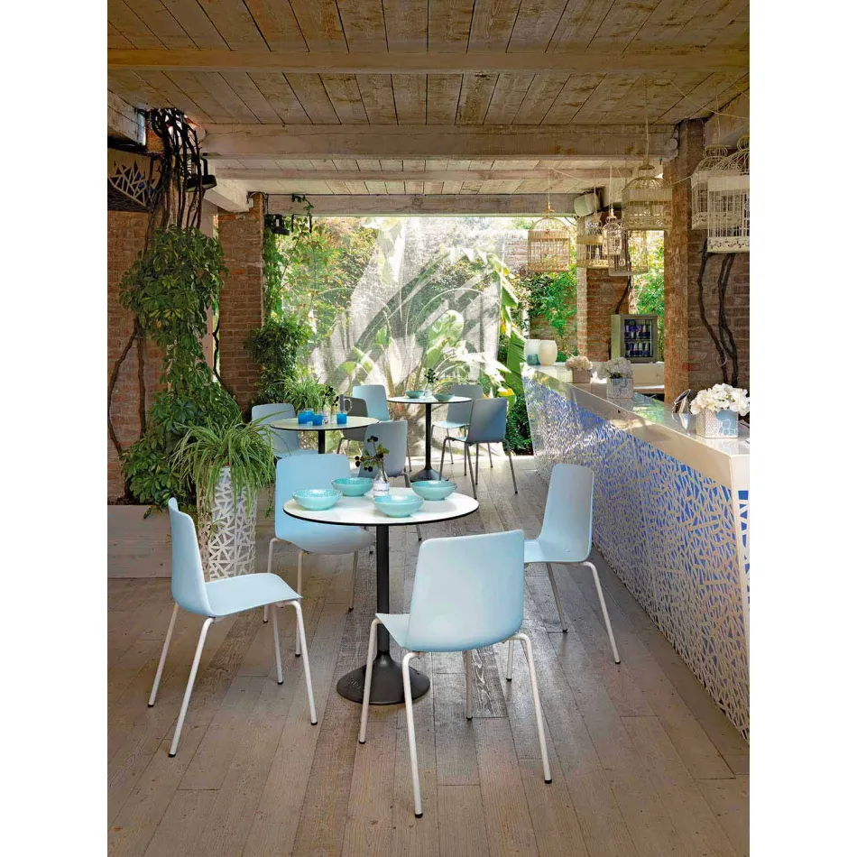 4 Stackable Outdoor Chairs in Metal and Polypropylene Made in Italy - Carita Viadurini