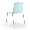 4 Stackable Outdoor Chairs in Metal and Polypropylene Made in Italy - Carita
