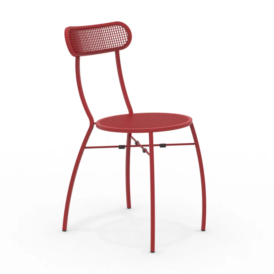 4 Metal Garden Chairs in Different Colours Made in Italy - Hedge Viadurini