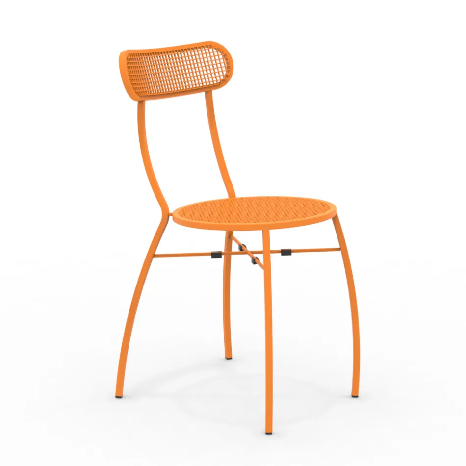 4 Metal Garden Chairs in Different Colours Made in Italy - Hedge Viadurini