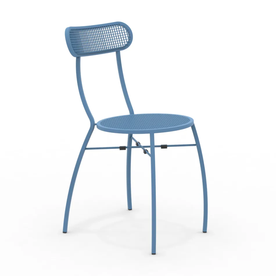 4 Metal Garden Chairs in Different Colours Made in Italy - Hedge Viadurini