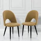 4 Indoor Chairs in Velvet Effect Fabric Different Colours - Corvina Viadurini
