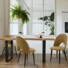 4 Indoor Chairs in Velvet Effect Fabric Different Colours - Corvina Viadurini