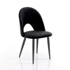 4 Indoor Chairs in Velvet Effect Fabric Different Colours - Corvina Viadurini