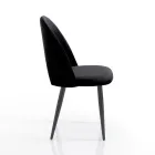 4 Indoor Chairs in Velvet Effect Fabric Different Colours - Corvina Viadurini