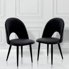 4 Indoor Chairs in Velvet Effect Fabric Different Colours - Corvina Viadurini