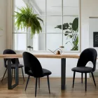 4 Indoor Chairs in Velvet Effect Fabric Different Colours - Corvina Viadurini