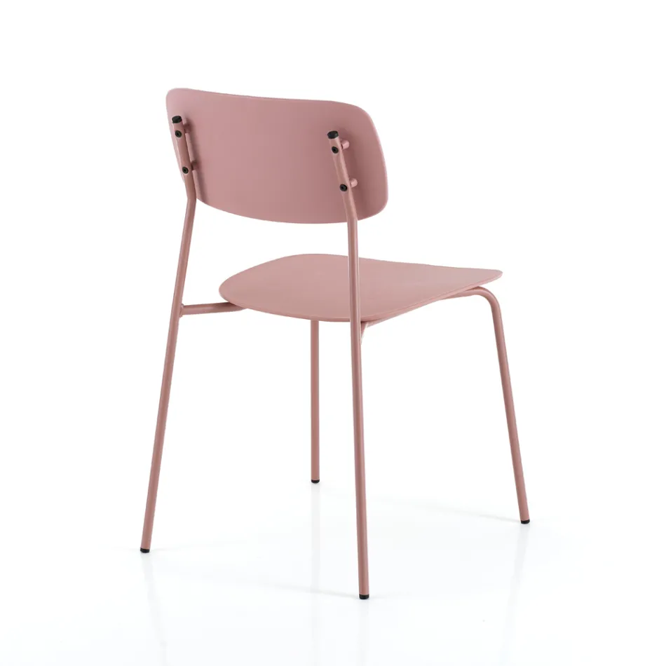 4 Dining Chairs in Steel and Polypropylene - Aquila Viadurini