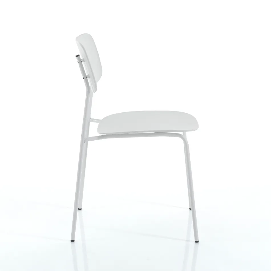 4 Dining Chairs in Steel and Polypropylene - Aquila Viadurini
