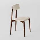 4 Dining Chairs in Solid Ash Wood and Fabric Made in Italy - Sulu Viadurini