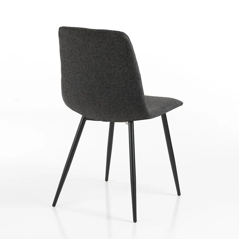 4 Dining Chairs in Easy Clean Fabric and Metal Legs - Lazio Viadurini
