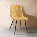 4 Dining Chairs in Easy Clean Fabric and Metal Legs - Lazio