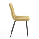 4 Dining Chairs in Easy Clean Fabric and Metal Legs - Lazio Viadurini