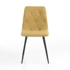 4 Dining Chairs in Easy Clean Fabric and Metal Legs - Lazio Viadurini
