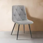 4 Dining Chairs in Easy Clean Fabric and Metal Legs - Lazio Viadurini