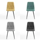4 Dining Chairs in Easy Clean Fabric and Metal Legs - Liguria Viadurini