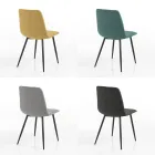4 Dining Chairs in Easy Clean Fabric and Metal Legs - Liguria Viadurini