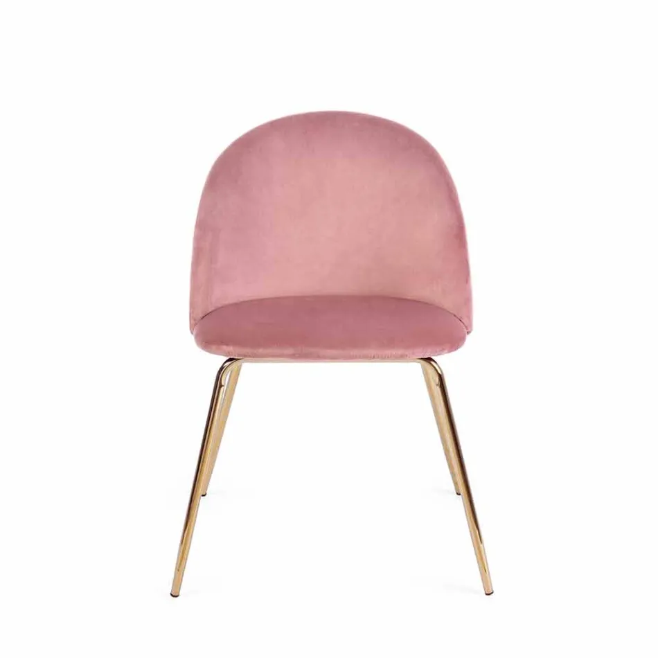 4 Design Chairs Upholstered in Velvet with Steel Structure Homemotion - Dania Viadurini