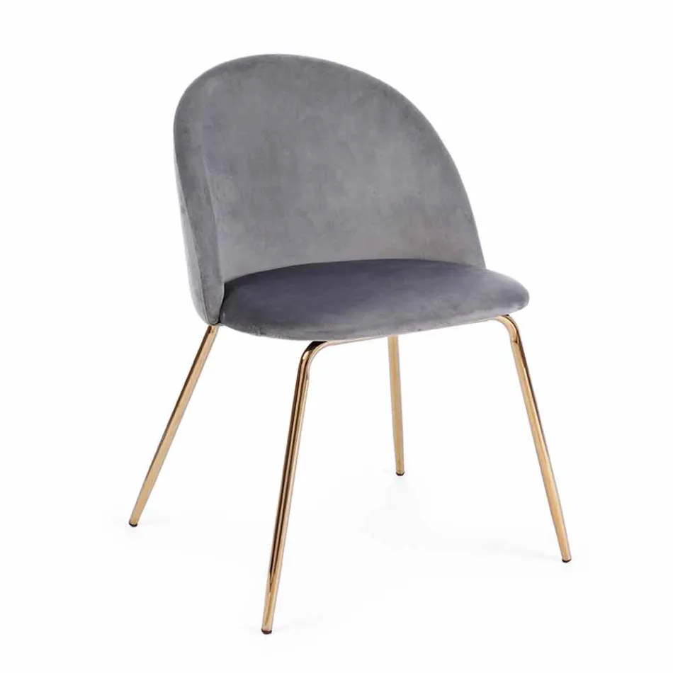 4 Design Chairs Upholstered in Velvet with Steel Structure Homemotion - Dania Viadurini