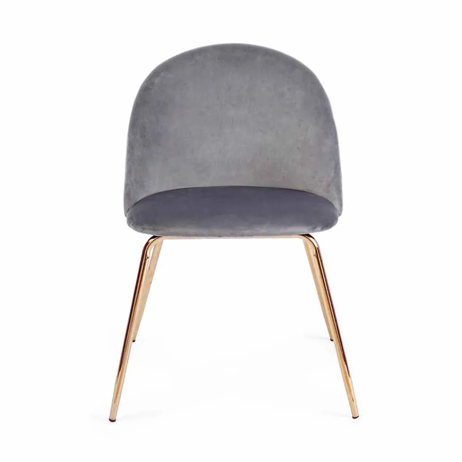 4 Design Chairs Upholstered in Velvet with Steel Structure Homemotion - Dania Viadurini