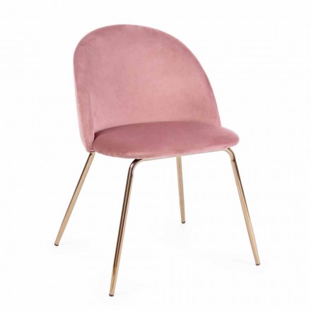 4 Design Chairs Upholstered in Velvet with Steel Structure Homemotion - Dania Viadurini