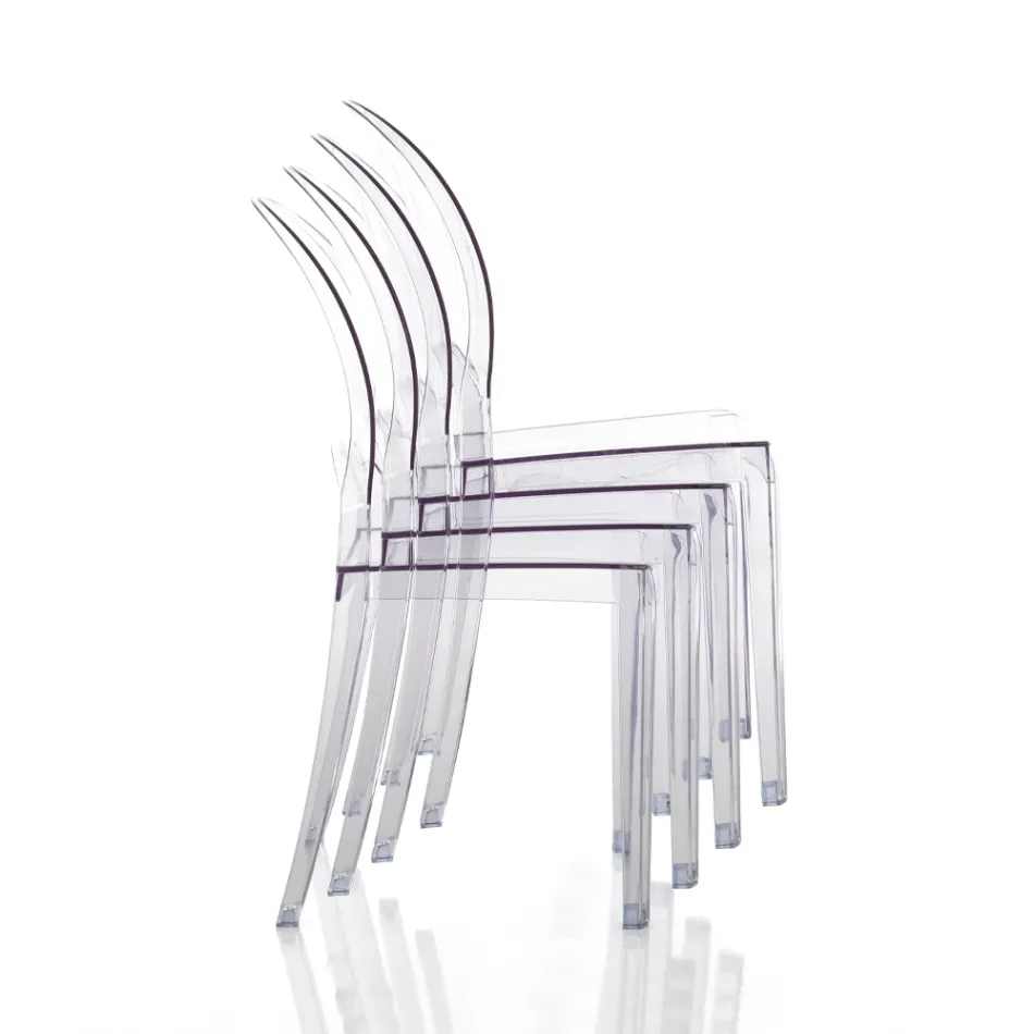 4 Stackable Outdoor and Indoor Chairs in Polycarbonate - Horse Viadurini