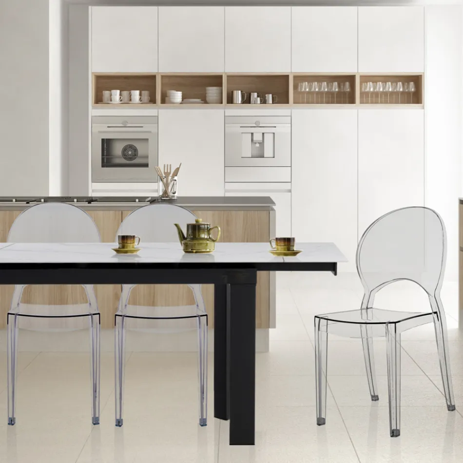 4 Stackable Outdoor and Indoor Chairs in Polycarbonate - Horse Viadurini