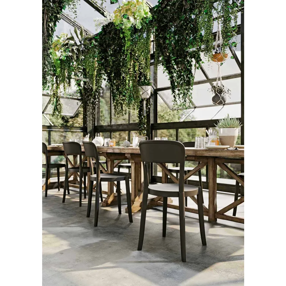 4 Outdoor Stackable Polypropylene Chairs Made in Italy Design - Alexus Viadurini