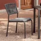 4 Stackable Aluminum and Rope Garden Chairs - Lunaris Viadurini