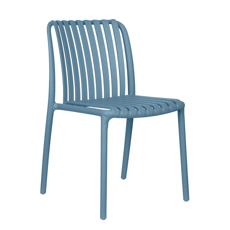 4 Stackable Garden Chairs in Polypropylene and Fiberglass - Orelia Viadurini