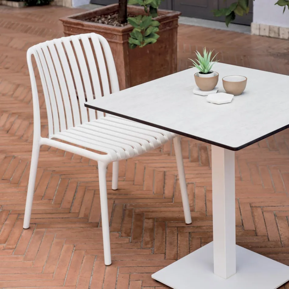 4 Stackable Garden Chairs in Polypropylene and Fiberglass - Orelia Viadurini