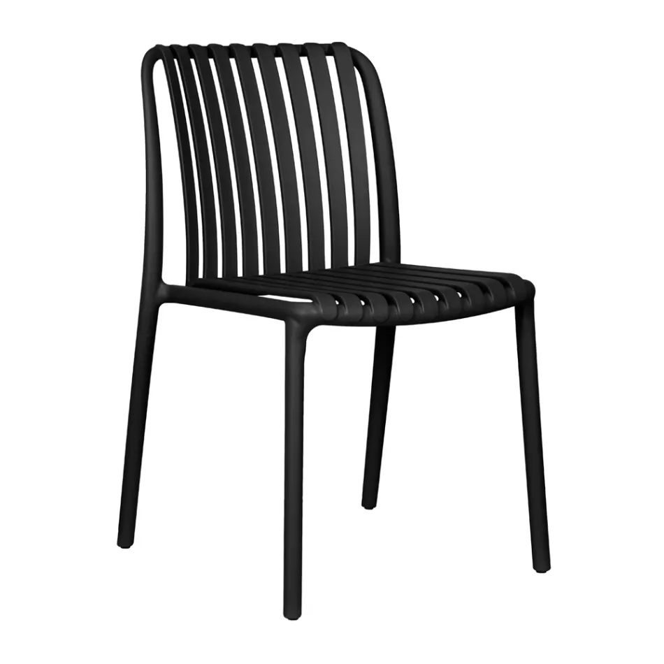 4 Stackable Garden Chairs in Polypropylene and Fiberglass - Orelia Viadurini