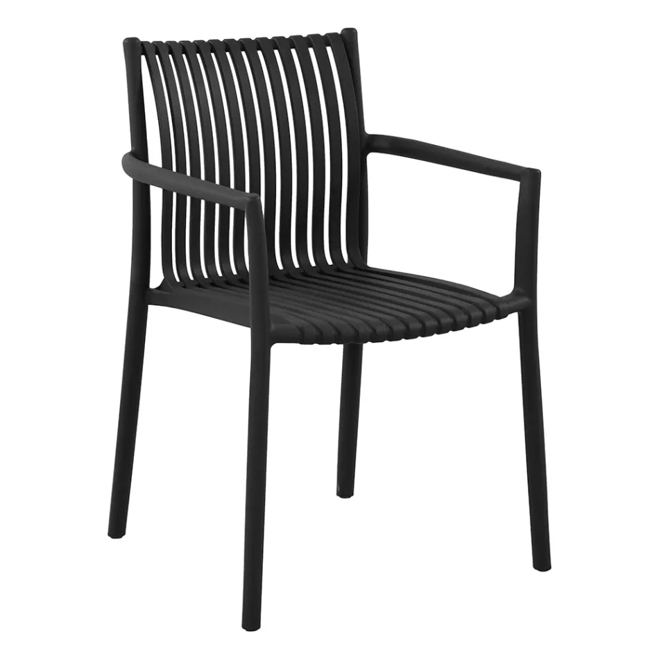 4 Stackable Garden Chairs in UV-Resistant Polypropylene - Ondara Viadurini