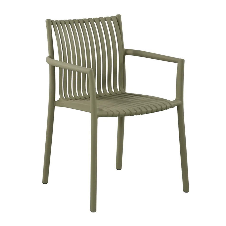 4 Stackable Garden Chairs in UV-Resistant Polypropylene - Ondara Viadurini