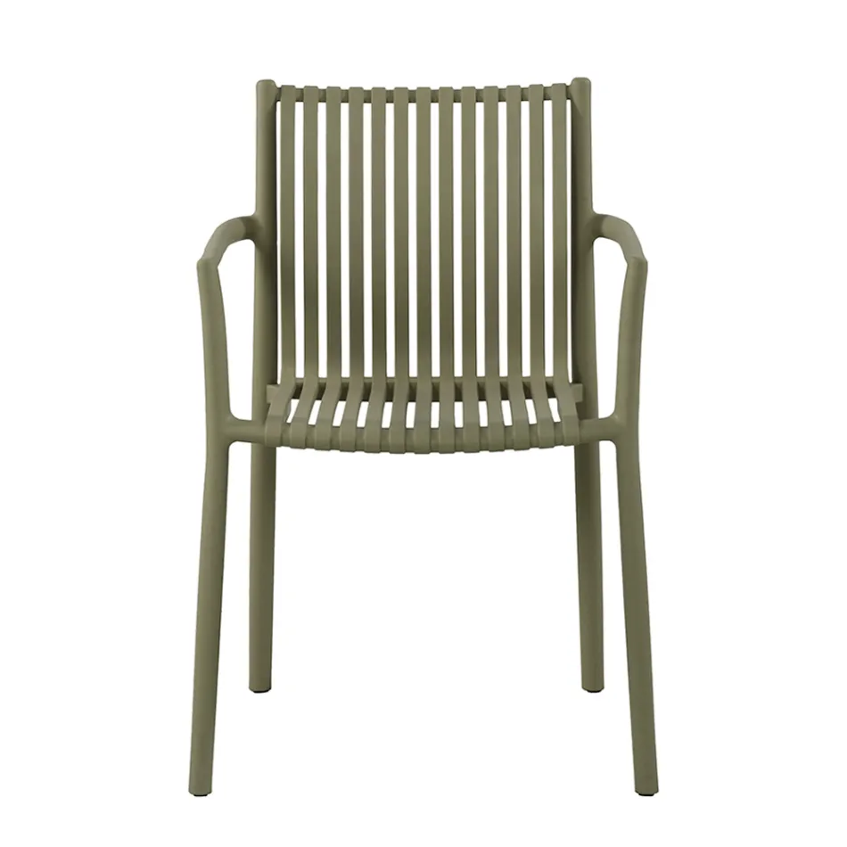 4 Stackable Garden Chairs in UV-Resistant Polypropylene - Ondara Viadurini