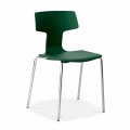 4 Stackable Chairs in Metal and Polypropylene Made in Italy - Clarinda