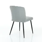4 Chairs in Grey Velvet Effect Microfiber Fabric - Apricot Viadurini