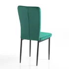 4 Chairs in Green Velvet Effect Microfiber Fabric and Black Metal - Campania Viadurini