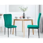 4 Chairs in Green Velvet Effect Microfiber Fabric and Black Metal - Campania Viadurini