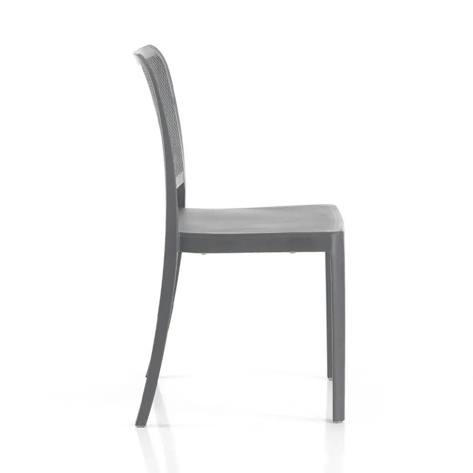 4 Stackable Indoor and Outdoor Chairs in Polypropylene - Peacock Viadurini